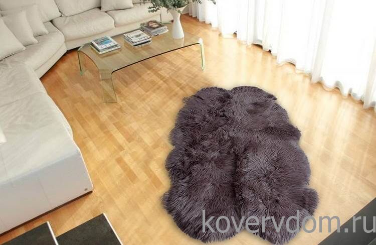 Овчина Новозеландская 4-х шкурная серая  