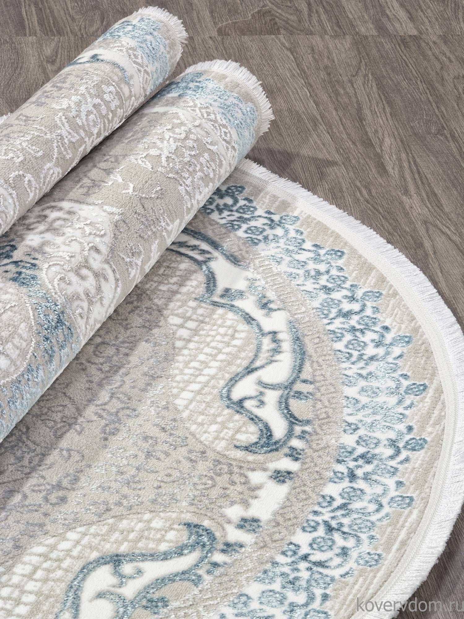 Ковер ALFANI Q010A BLUE FDY / CREAM SHRINK Овал